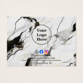 Zwart-wit marmer Care Instructie Kaart (Achterkant)