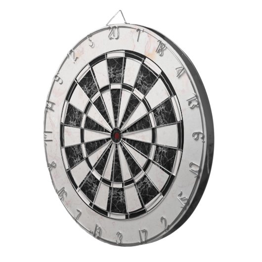 Zwart-wit Marmer Classic Elegant Dartbord (Voorkant Rechts)