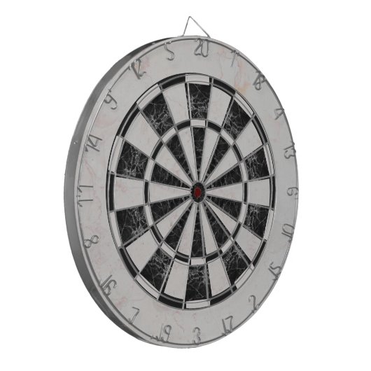 Zwart-wit Marmer Classic Elegant Dartbord (Voorkant Links)