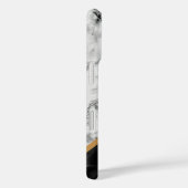 Zwart Wit Marmer Gepersonaliseerde Letter Monogram Case-Mate iPhone Case (Achterkant / Rechts)