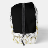 Zwart wit marmer goud faux sparkle bling toilettasje (Rechts)
