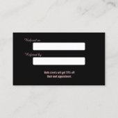 Zwart Wit Marmer Goud Make-up Artiest Referral (Achterkant)