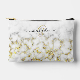 Zwart wit marmer goud sparkle bling Monogram Etui