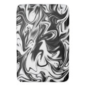 Zwart wit marmer, groot geheugenschuimballet badmat (Voorkant Verticaal)