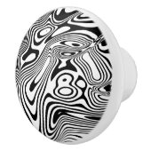 Zwart-wit marmer keramische knop (Rechts)