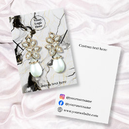 Zwart & wit marmer ketting oorbel Display Kaart