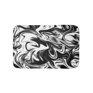Zwart wit marmer, klein geheugenschuimballetje badmat