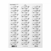 Zwart-wit marmer-label etiket (Full Sheet)