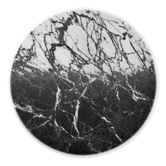Zwart-wit marmer Modern Glam Trendy Keramische Knop (Voorkant)