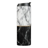 Zwart Wit Marmer Monogram Letter Thermische Tumble Thermosbeker (Gedraaid links)