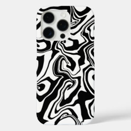 Zwart-wit marmer - papier marmerstijl iPhone 16 pro hoesje