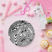 Zwart-wit marmer papieren bordje (Feest)