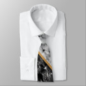 Zwart wit marmer Stropdas gepersonaliseerde letter (Gebonden)