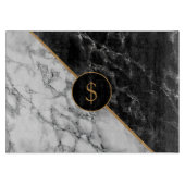 Zwart wit marmer uw gepersonaliseerde snijplank (Voorkant)