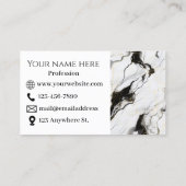 Zwart-wit marmer Visitekaartje (Achterkant)