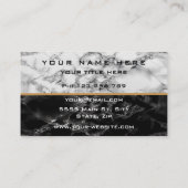 Zwart wit marmer Visitekaartje ontwerp je eigen (Achterkant)