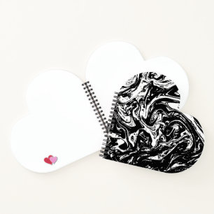 Zwart-wit, marmerbaar, warm, spiraal notebook notitieboek