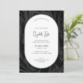 Zwart-wit marmeren foto Afstuderen Kaart (Staand voorkant)