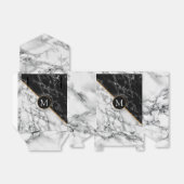 Zwart wit marmeren gunst box - uw brief bedankdoosjes (Uitgevouwen)