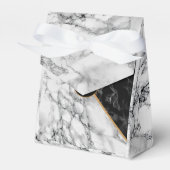 Zwart wit marmeren gunst box - uw brief bedankdoosjes (Voorkant Zijde)