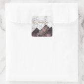 Zwart & Wit Marmeren Kleurblok Mountain Range Vierkante Sticker (Tas)