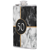 Zwart wit marmeren kolf gepersonaliseerd uw ontwer heupfles (Links)