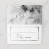 Zwart-wit Marmeren Lijst Formeel Script Bruiloft (Buitenkant ongevouwen)