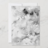 Zwart-wit Marmeren Lijst Formeel Script Bruiloft Kaart (Achterkant)