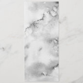Zwart-wit Marmeren Lijst Formeel Script Bruiloft Menu (Achterkant)