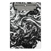 Zwart & Wit Marmeren Stijl Mini Klembord (Voorkant)