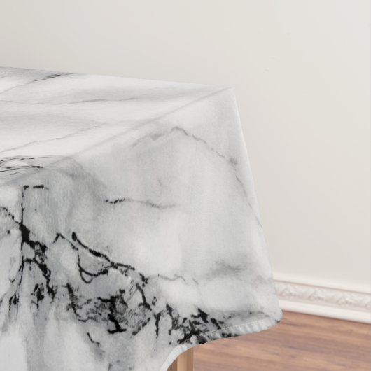 Zwart wit marmeren tafelkleed met aangepaste lette (Voorbeeld)