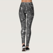 Zwart-wit marmeren werveling Abstract Leggings (Achterkant)