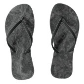 Zwart-wit marmeren werveling Abstract Teenslippers (Voetbed)
