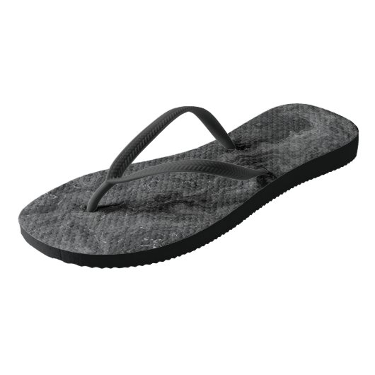 Zwart-wit marmeren werveling Abstract Teenslippers (Schuin)