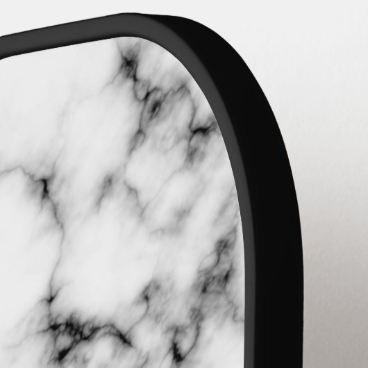 Zwart wit marmergoudspargel pickleball paddle (Links Detail)