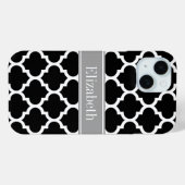 Zwart wit Marokkaans #5 Donkergrijze monogram Case-Mate iPhone Case (Achterkant (horizontaal))