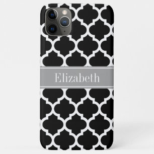 Zwart wit Marokkaans #5 Donkergrijze monogram iPhone 11 Pro Max Hoesje