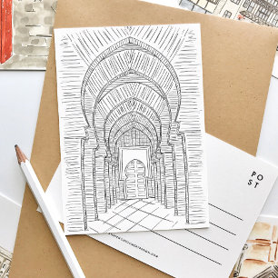 Zwart-wit Marokko Briefkaart