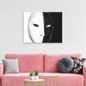 Zwart-wit masker canvas afdruk (Insitu (Woonkamer))