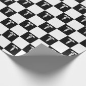 Zwart-wit medisch symbool Caduceus Cadeaupapier (Hoek)