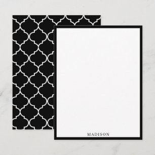 Zwart-wit mediterraan Marokkaans patroon Notitiekaartje