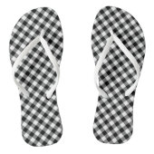 Zwart-wit Medium Diagonal Gingham-controles Teenslippers (Voetbed)