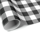 Zwart-wit Medium Size Gingham-controles Cadeaupapier (Rol Hoek)