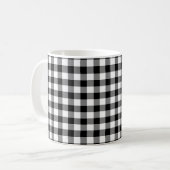 Zwart-wit Medium Size Gingham-controles Koffiemok (Voorkant links)