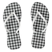 Zwart-wit Medium Size Gingham-controles Teenslippers (Voetbed)