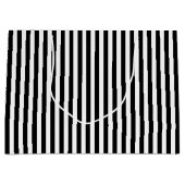 Zwart-wit Medium Size Verticale Stripes Groot Cadeauzakje (Voorkant)