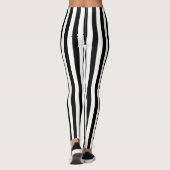 Zwart-wit Medium Size Verticale Stripes Leggings (Achterkant)