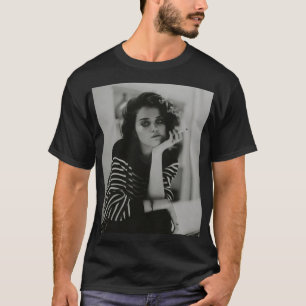 Zwart-wit meisje dat roken t-shirt