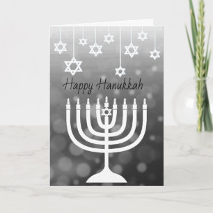 Zwart-wit Menora Gelukkig Hanukka Kaart