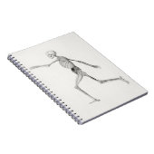 Zwart-wit menselijk loopskelet notitieboek (Rechterzijde)